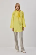 CUPRA TUNIC WITH TYING COLLAR