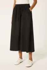 ELASTIC WAIST SKIRT WITH POCKETS