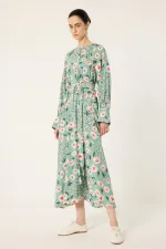 BELTED PATTERNED DRESS BELTED PATTERNED DRESS