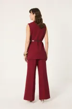 BELTED VEST AND TROUSER SET