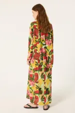 PATTERNED LINEN DRESS PATTERNED LINEN DRESS