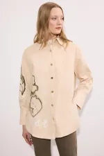 CHEMISE EN GABARDINE BRODÉE