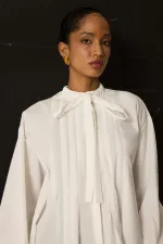 FRONT PLEATED POPLIN SHIRT FRONT PLEATED POPLIN SHIRT