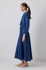 DENIM EFFECT BLOUSE AND SKIRT SET DENIM EFFECT BLOUSE AND SKIRT SET