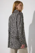 ZEBRA DESEN SATEN GÖMLEK