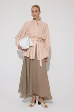 CHEMISE EN VISCOSE AVEC CEINTURE