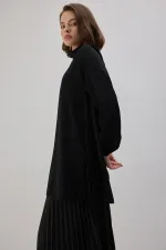 STAND COLLAR CREPE TUNIC