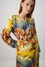 ROBE EN VISCOSE À MOTIFS