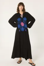 NAKIŞLI VİSKON ELBİSE