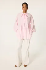 FRONT PLEATED POPLIN SHIRT FRONT PLEATED POPLIN SHIRT