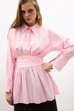 PEPLUM TUNIC WITH CORSET AT THE WAIST