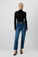 ELASTIC WAIST DENIM PANTS