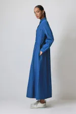 CEP DETAYLI DENİM ELBİSE