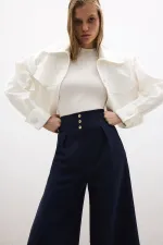 PİLELİ YÜKSEK BEL PANTOLON