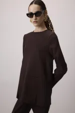 CREPE TUNIC WITH POCKETS CREPE TUNIC WITH POCKETS