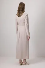 DRAPELİ SATEN ELBİSE