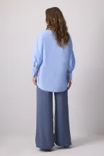 100% COTTON PIPED SHIRT COLLAR TUNIC 100% COTTON PIPED SHIRT COLLAR TUNIC