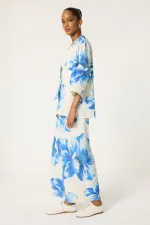 ÇİÇEK BASKILI KİMONO TAKIM