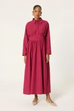 KORSAJ BEL GÖMLEK YAKA ELBİSE