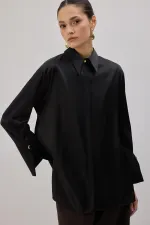 WIDE-CUFFS SATIN SHIRT