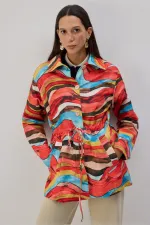 ABSTRACT DESENLİ KISA TRENÇKOT