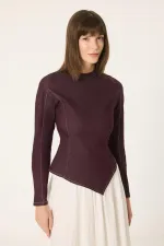 Ensemble blouse et jupe en denim Lycra 2 pièces