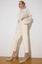 VEGAN LEATHER PANTS WITH BELT