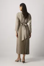 PİLELİ SATEN  ELBİSE