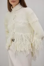 FRINGED KNITTED CARDIGAN FRINGED KNITTED CARDIGAN