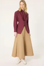 DÜĞME DETAYLI POPLIN GÖMLEK