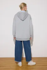 FERMUAR DETAYLI KAPÜŞONLU SWEATSHIRT