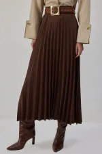 JUPE PLISSÉE EN DAIM