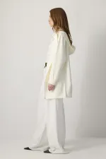 FERMUARLI İNCE KREP CEKET