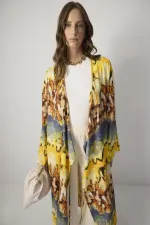 KRUVAZE DESENLİ KİMONO