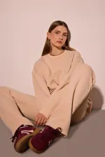 KNITTED PANTS WITH ELASTIC WAISTBAND