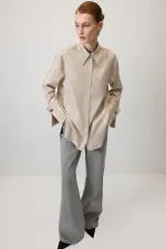 GLITTER STRIPED VISCOSE SHIRT GLITTER STRIPED VISCOSE SHIRT