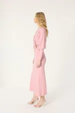 BUCKLE DETAIL KNITTED DRESS