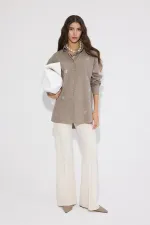 CHEMISE EN POPLINE ORNÉE DE PIERRES