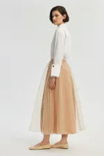 POLKA DOT ORGANZA FLARED SKIRT POLKA DOT ORGANZA FLARED SKIRT