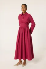 KORSAJ BEL GÖMLEK YAKA ELBİSE