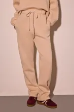 KNITTED PANTS WITH ELASTIC WAISTBAND