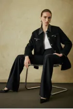 PANTALONS EN CRÊPE CÔTELÉS