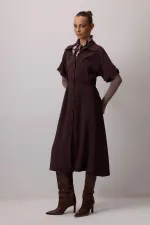 ROBE CHEMISE EN MODAL À MANCHES COURTES