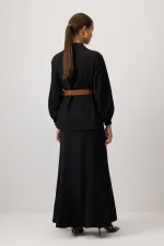 ENSEMBLE CHEMISE ET JUPE TEXTURÉES AVEC CEINTURE