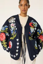 VESTE EN GABARDINE BRODÉE VESTE EN GABARDINE BRODÉE