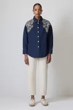 NAKIŞLI DENİM GÖMLEK