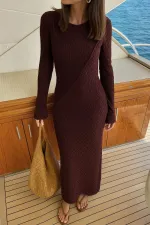 PAMUKLU ASTARLI BRODE ELBİSE