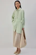 OVERSIZE STRIPED SATIN SHIRT OVERSIZE STRIPED SATIN SHIRT