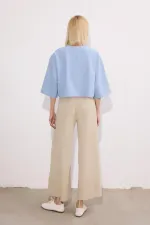 BELİ LASTİKLİ CEPLİ GABARDİN PANTOLON