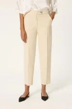 Pantalon en crêpe avec taille élastique